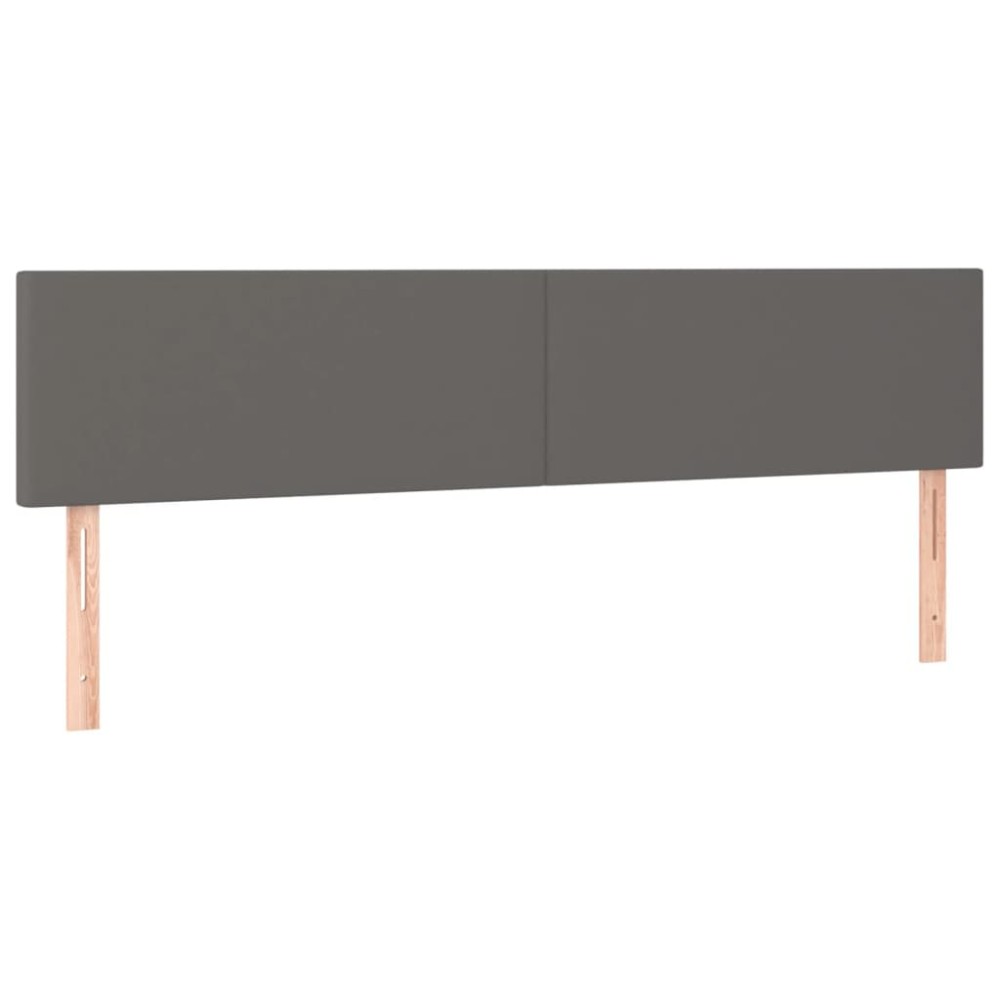 vidaXL Tăblii de pat, 2 buc, gri, 80x5x78/88 cm, piele ecologică