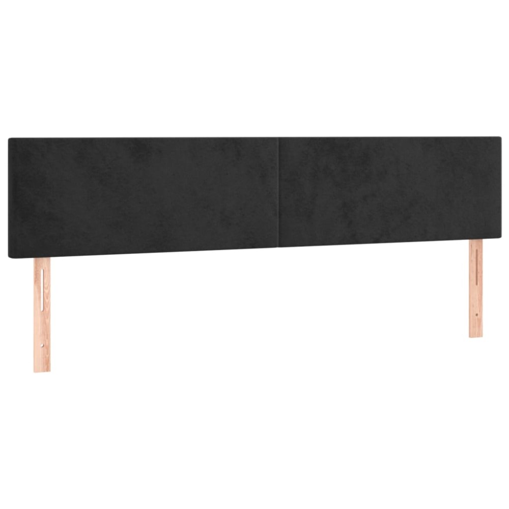 vidaXL Tăblii de pat, 2 buc, negru, 80x5x78/88 cm, catifea