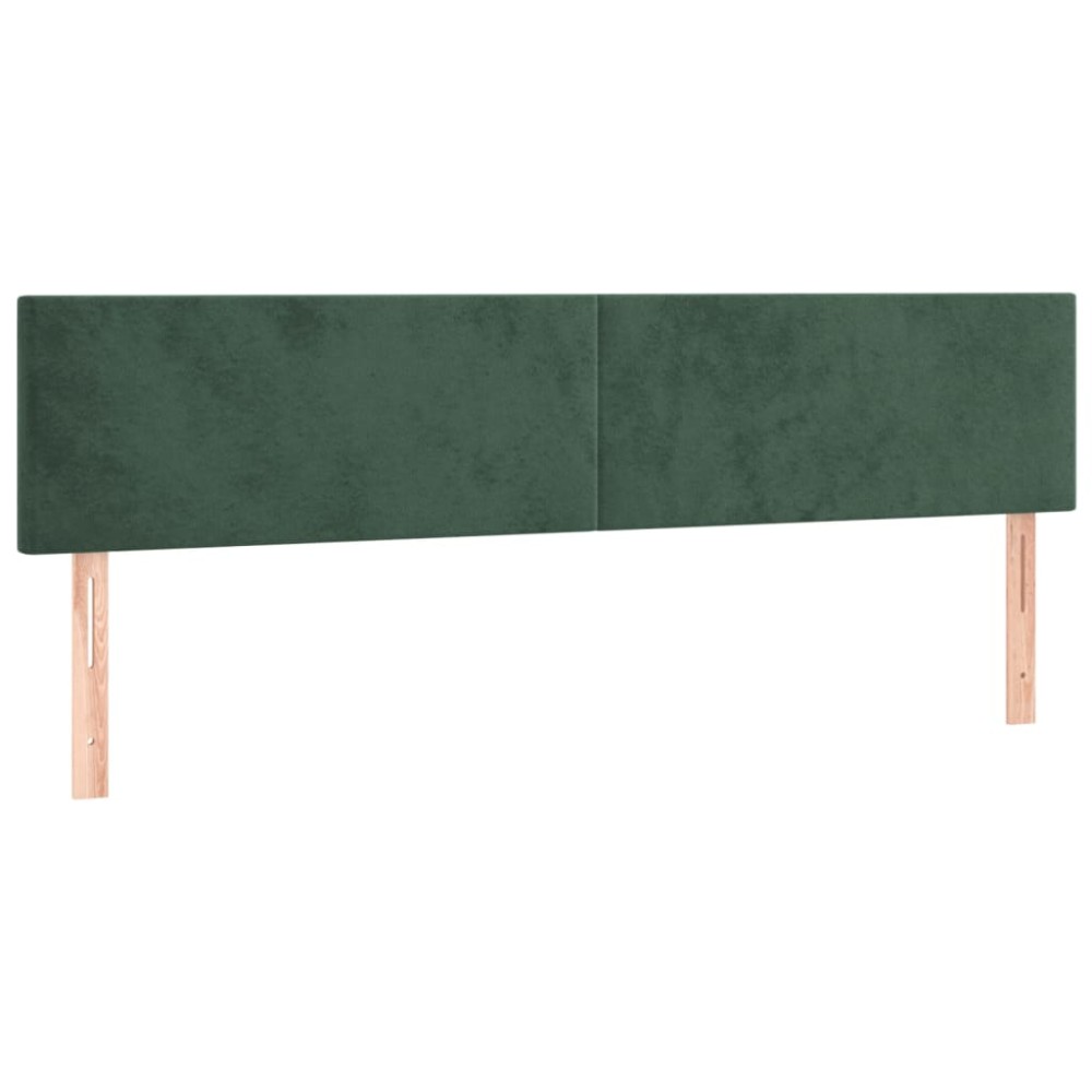 vidaXL Tăblii de pat, 2 buc, verde închis, 80x5x78/88 cm, catifea