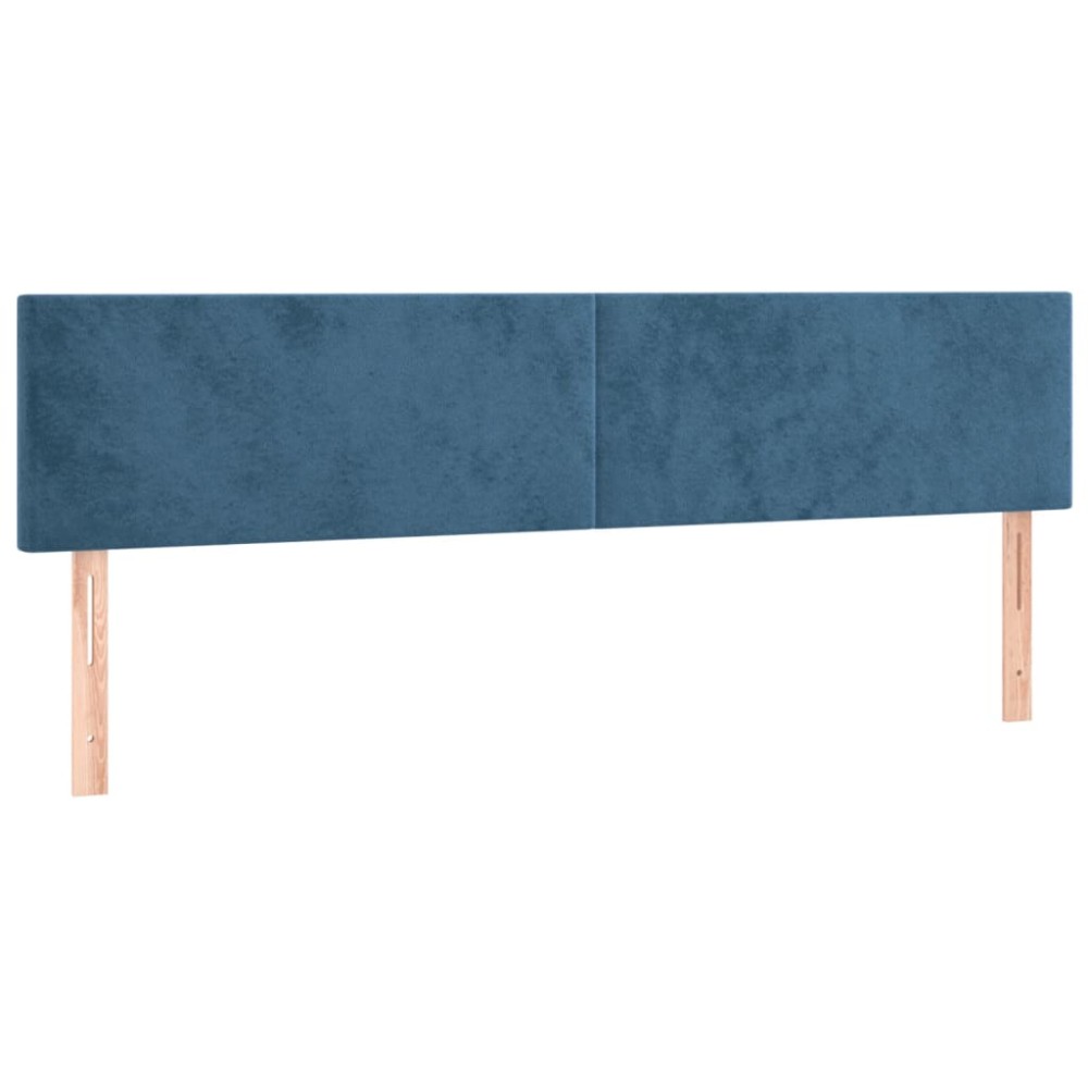 vidaXL Tăblii de pat, 2 buc, albastru închis, 80x5x78/88 cm, catifea