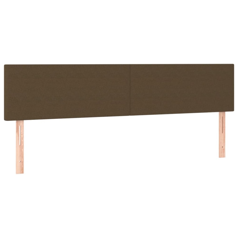 vidaXL Tăblii de pat, 2 buc, maro închis, 90x5x78/88 cm, textil
