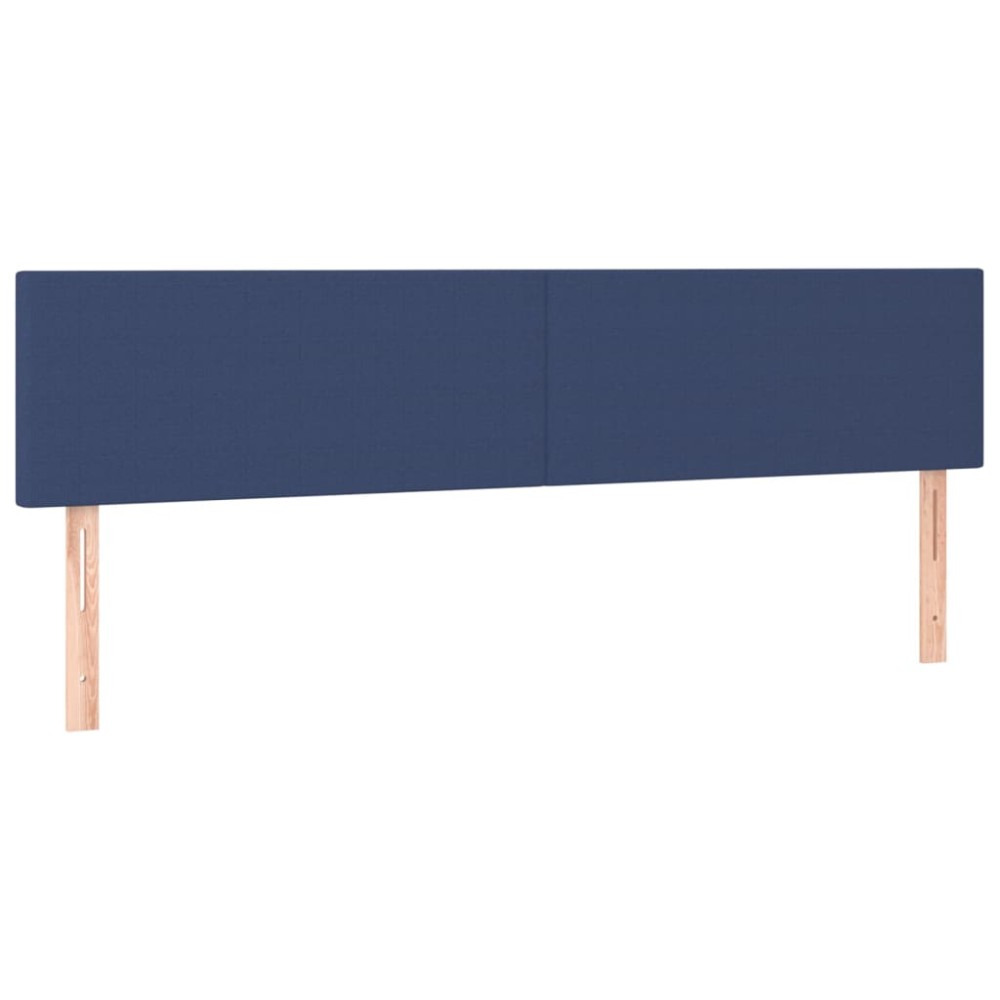 vidaXL Tăblii de pat, 2 buc, albastru, 90x5x78/88 cm, textil