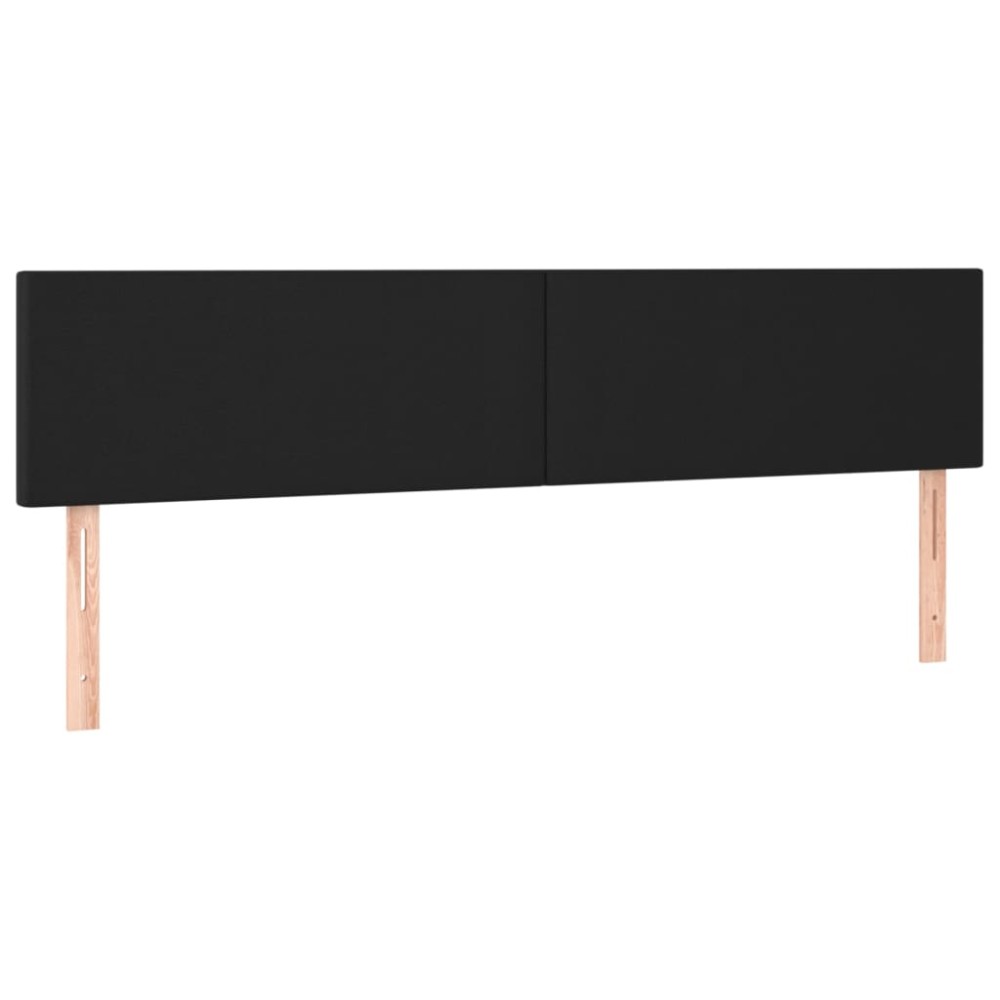 vidaXL Tăblii de pat, 2 buc, negru, 90x5x78/88 cm, piele ecologică