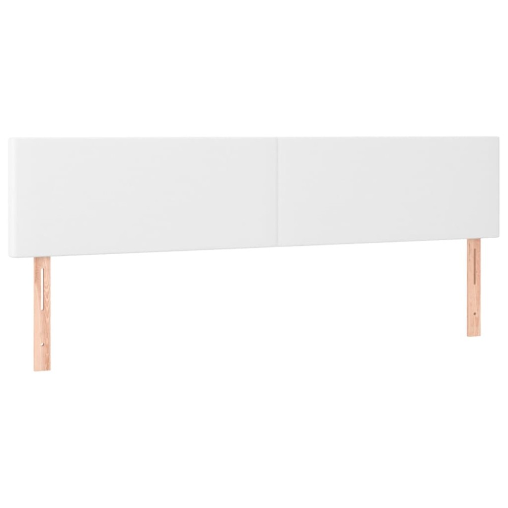 vidaXL Tăblii de pat, 2 buc, alb, 90x5x78/88 cm, piele ecologică