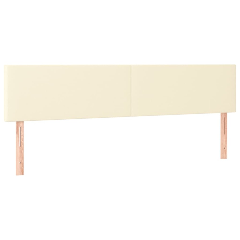 vidaXL Tăblii de pat, 2 buc, crem, 90x5x78/88 cm, piele ecologică