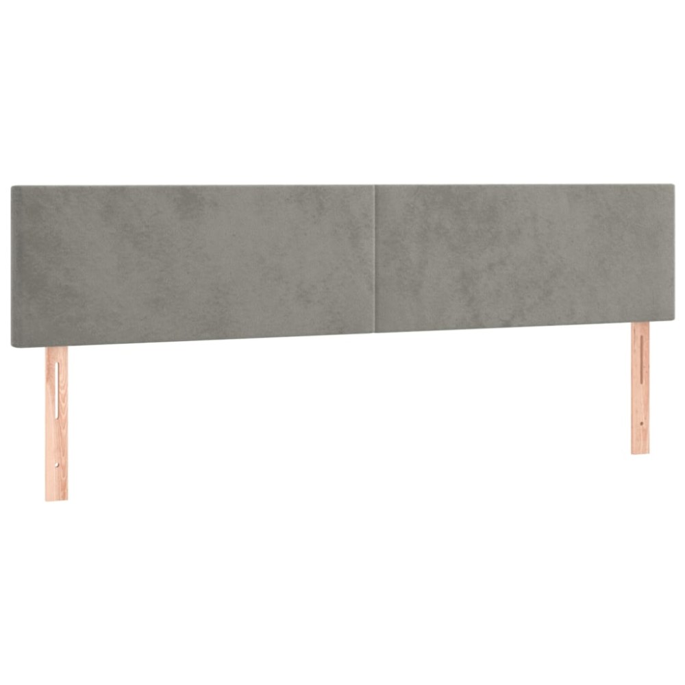 vidaXL Tăblii de pat, 2 buc, gri deschis, 90x5x78/88 cm, catifea