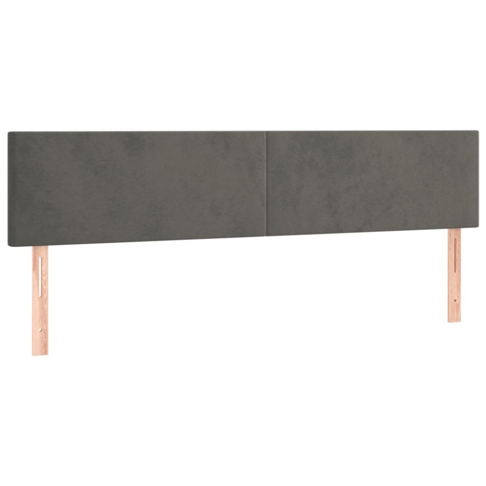 vidaXL Tăblii de pat, 2 buc, gri închis, 90x5x78/88 cm, catifea
