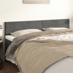 vidaXL Tăblii de pat, 2 buc, gri închis, 90x5x78/88 cm, catifea