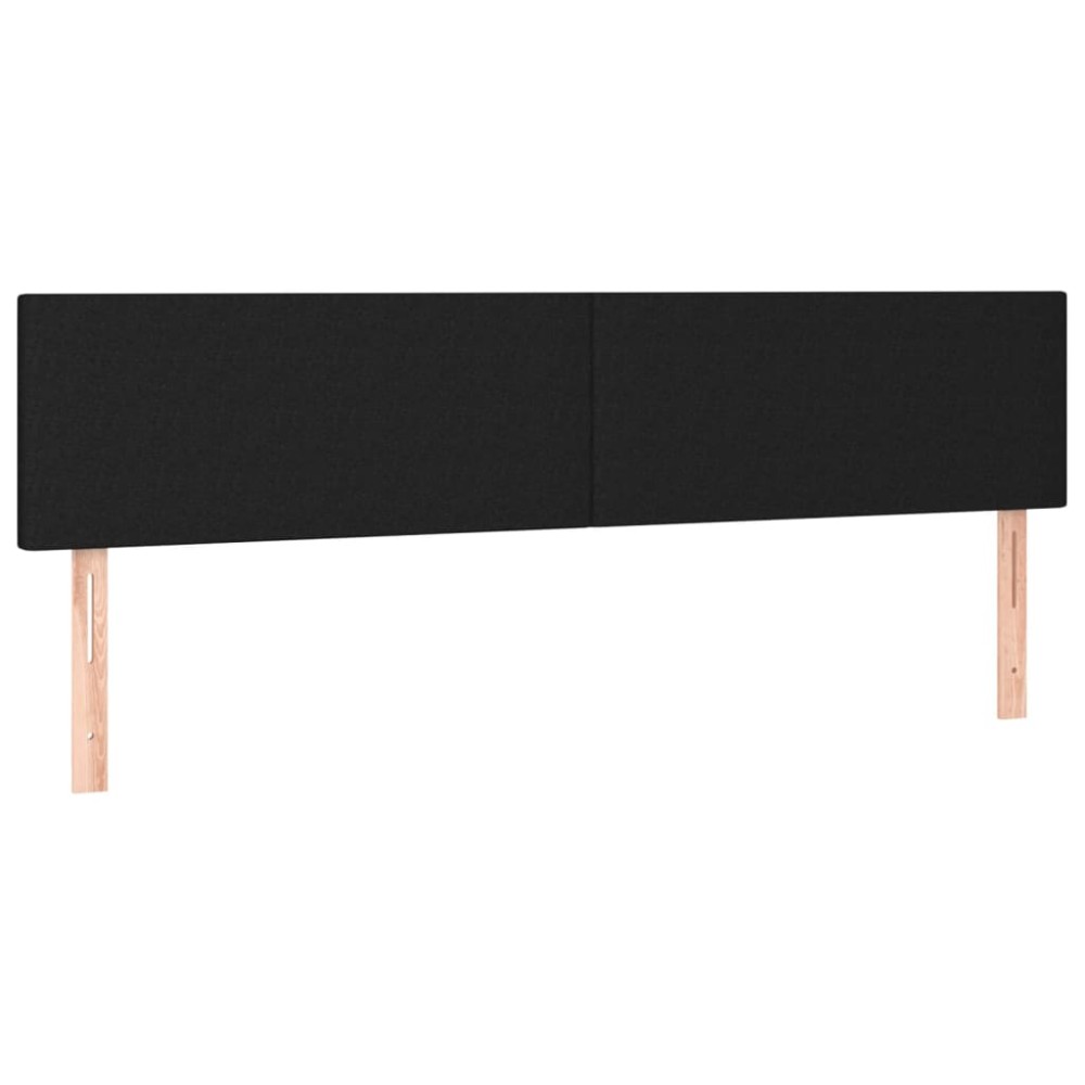 vidaXL Tăblii de pat, 2 buc, negru, 100x5x78/88 cm, textil