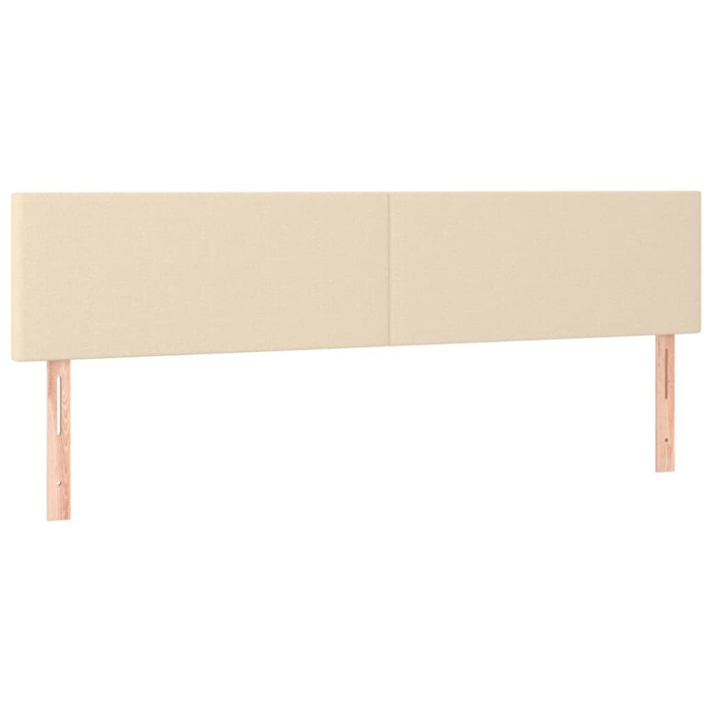 vidaXL Tăblii de pat, 2 buc, crem, 100x5x78/88 cm, textil