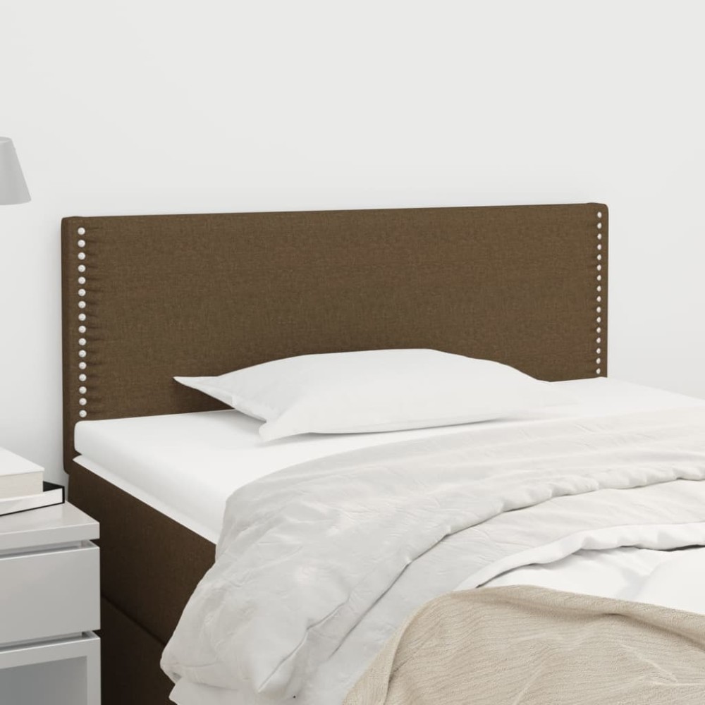 vidaXL Tăblie de pat, maro închis, 90x5x78/88 cm, textil