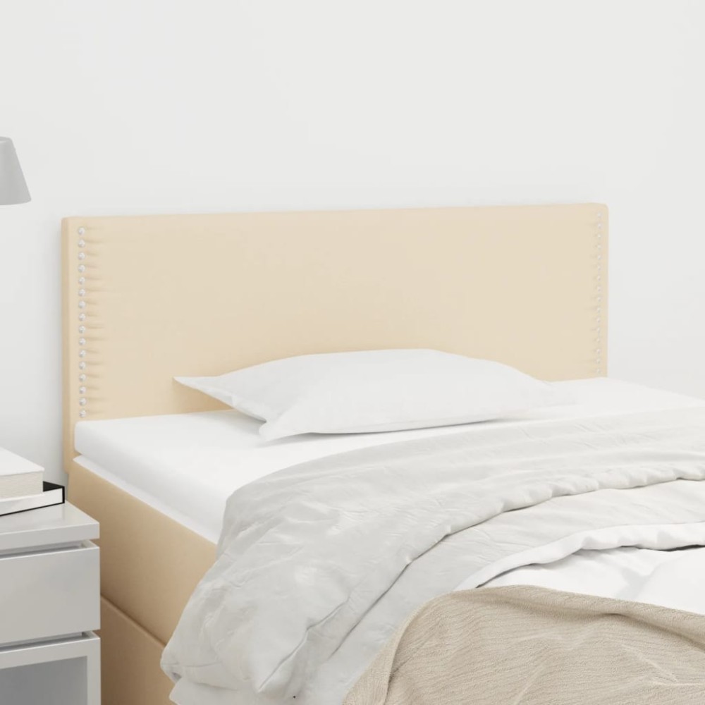 vidaXL Tăblie de pat, crem, 90x5x78/88 cm, textil