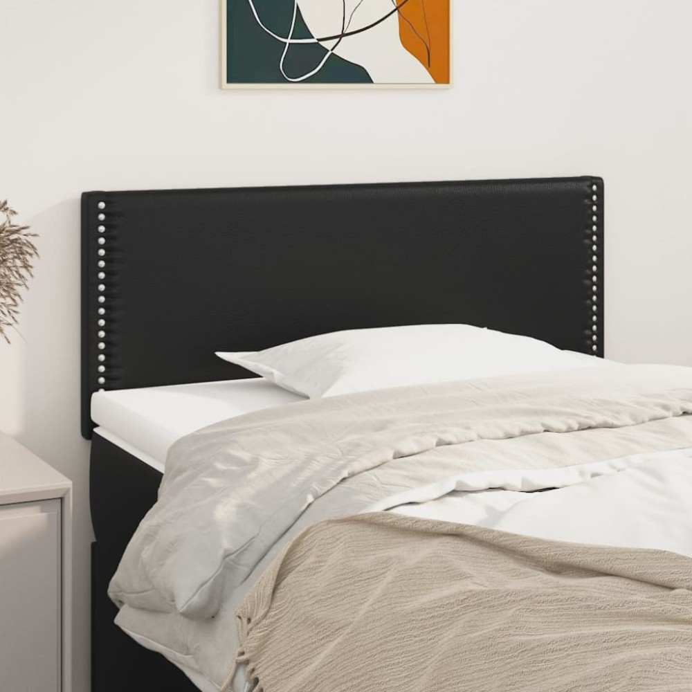 vidaXL Tăblie de pat, negru, 90x5x78/88 cm, piele ecologică