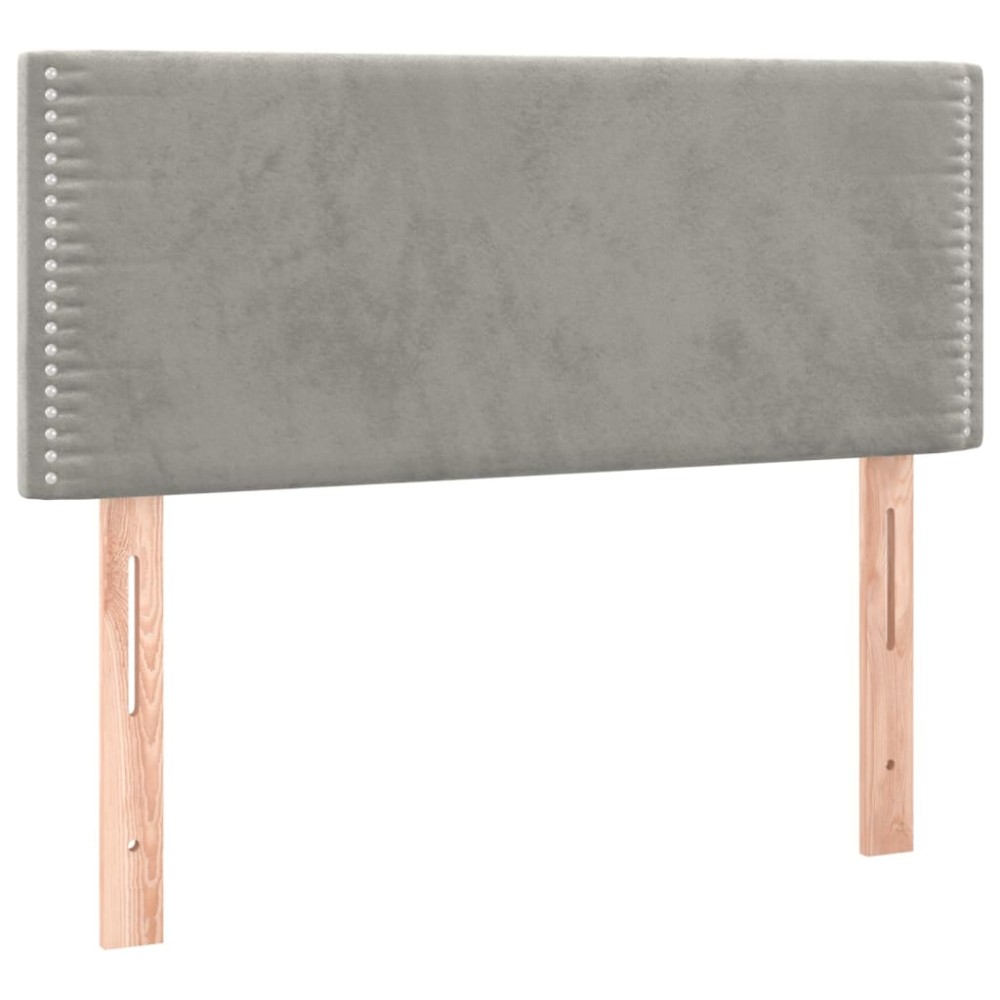 vidaXL Tăblie de pat, gri deschis, 90x5x78/88 cm, catifea