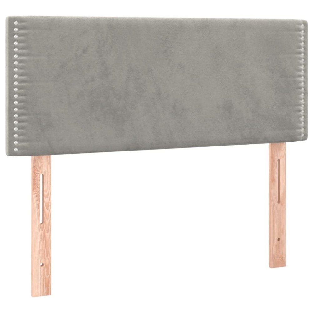 vidaXL Tăblie de pat, gri deschis, 100x5x78/88 cm, catifea