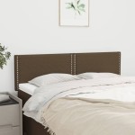 vidaXL Tăblii de pat, 2 buc., maro închis, 72x5x78/88 cm, textil vidaXL Tăblii de pat, 2 buc., maro închis, 72x5x78/88 cm, textil