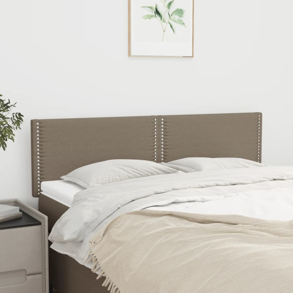 vidaXL Tăblii de pat, 2 buc., gri taupe, 72x5x78/88 cm, textil
