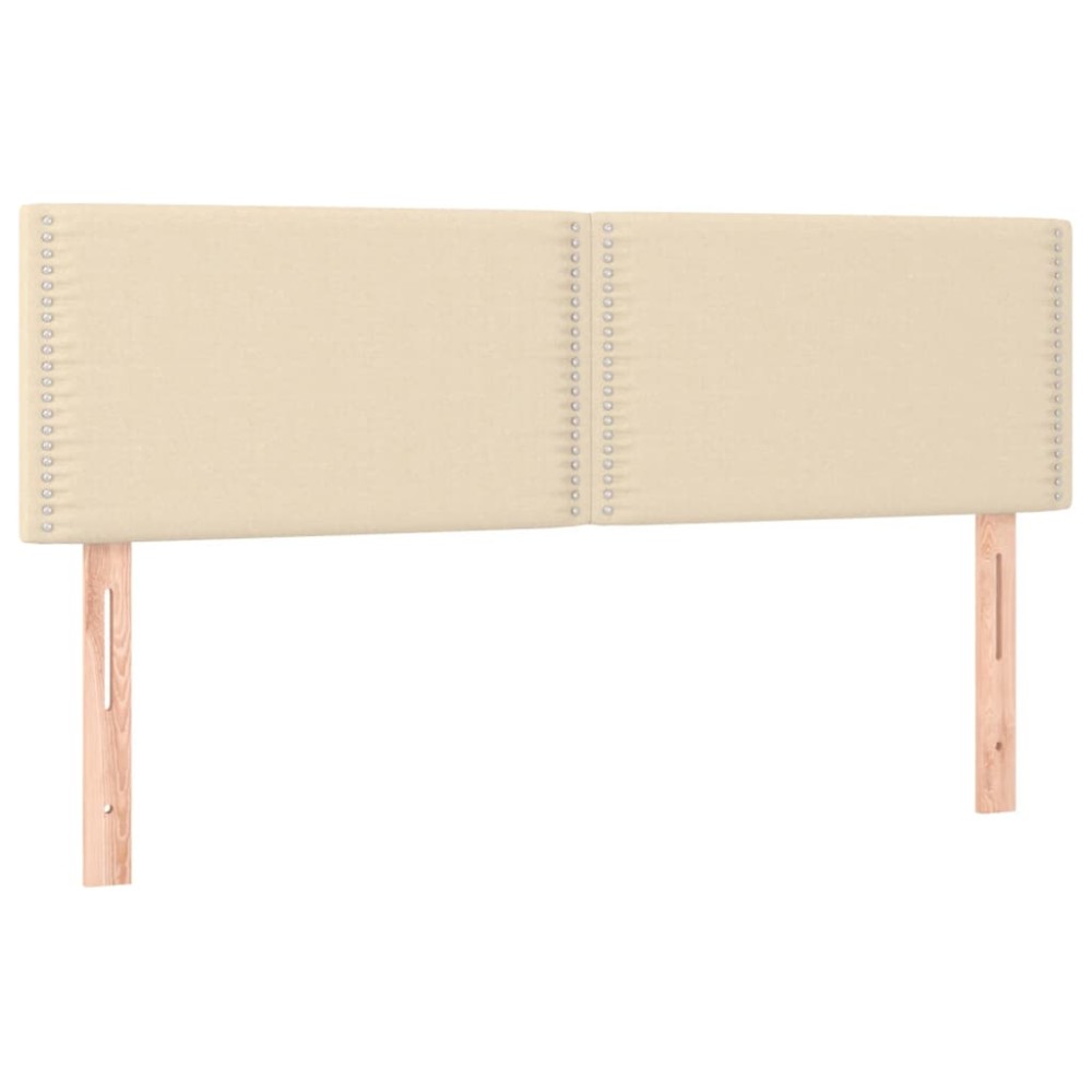 vidaXL Tăblii de pat, 2 buc., crem, 72x5x78/88 cm, textil