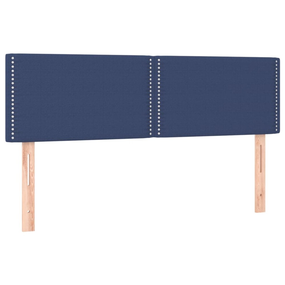 vidaXL Tăblii de pat, 2 buc., albastru, 72x5x78/88 cm, textil