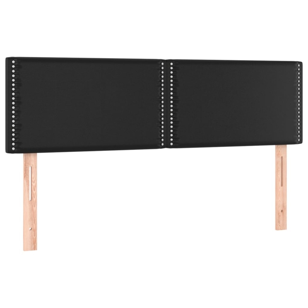 vidaXL Tăblii de pat, 2 buc., negru, 72x5x78/88 cm, piele ecologică