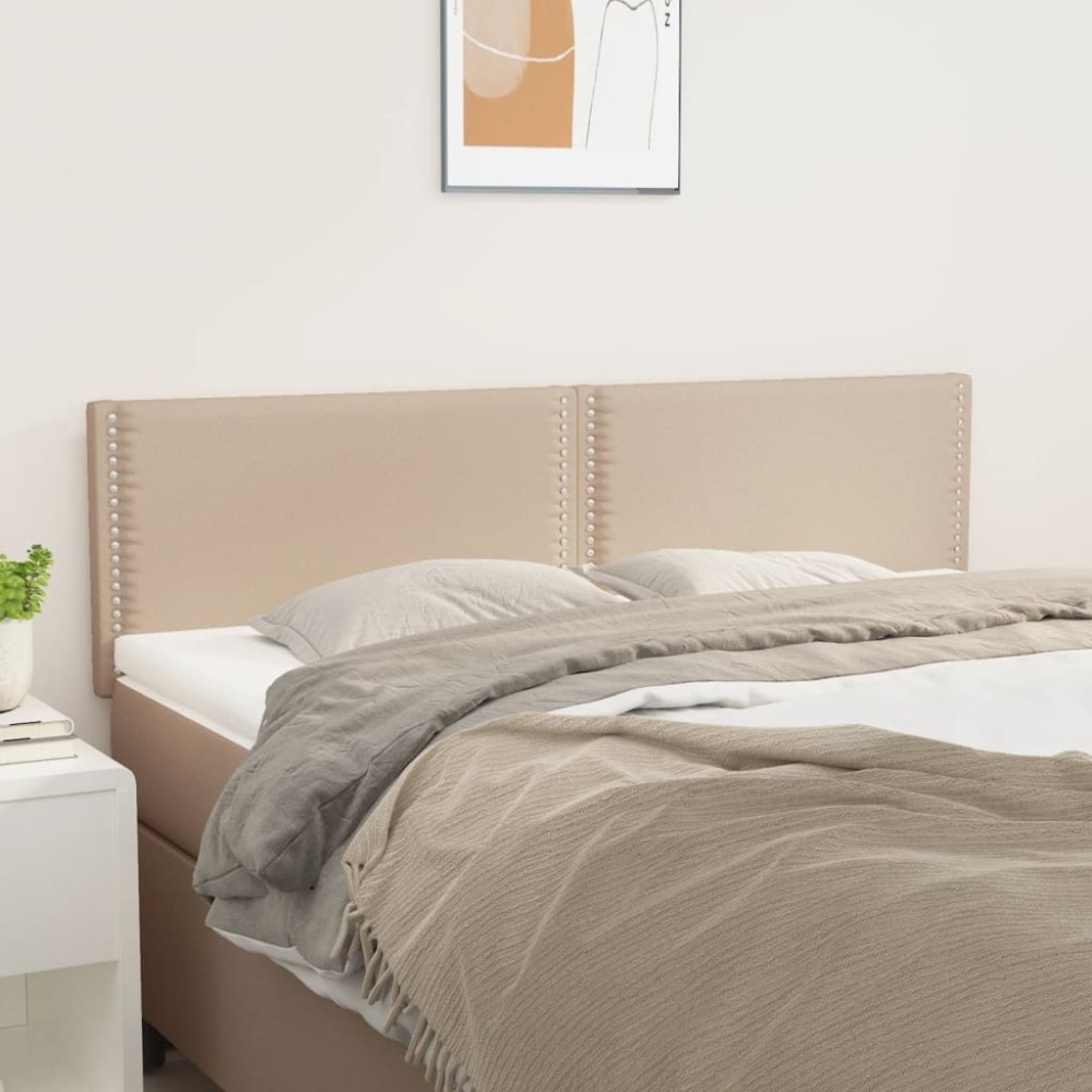 vidaXL Tăblii de pat 2 buc. cappuccino 72x5x78/88 cm piele ecologică