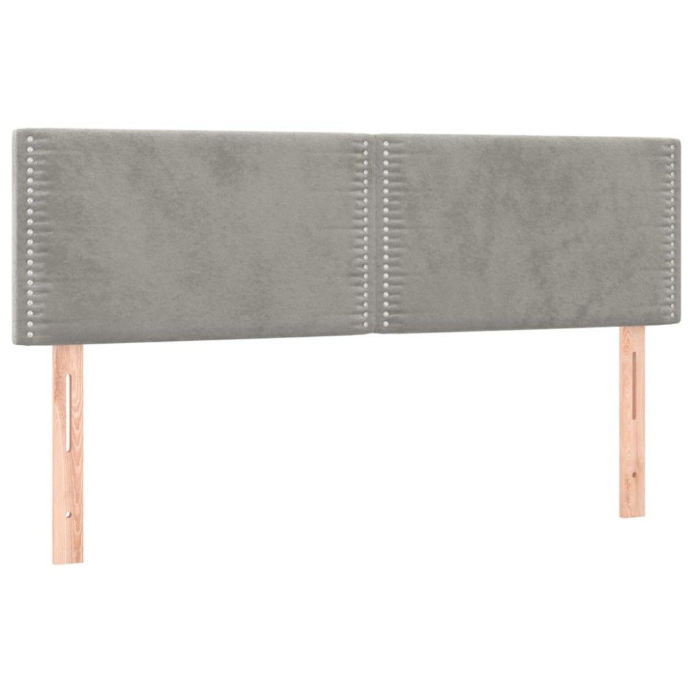 vidaXL Tăblii de pat, 2 buc., gri deschis, 72x5x78/88 cm, catifea