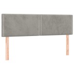 vidaXL Tăblii de pat, 2 buc., gri deschis, 72x5x78/88 cm, catifea vidaXL Tăblii de pat, 2 buc., gri deschis, 72x5x78/88 cm, catifea