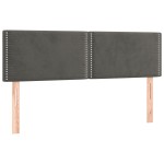 vidaXL Tăblii de pat, 2 buc., gri închis, 72x5x78/88 cm, catifea vidaXL Tăblii de pat, 2 buc., gri închis, 72x5x78/88 cm, catifea