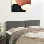 vidaXL Tăblii de pat, 2 buc., gri închis, 72x5x78/88 cm, catifea vidaXL Tăblii de pat, 2 buc., gri închis, 72x5x78/88 cm, catifea