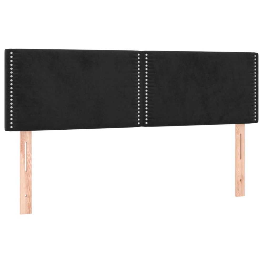 vidaXL Tăblii de pat, 2 buc., negru, 72x5x78/88 cm, catifea