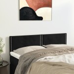 vidaXL Tăblii de pat, 2 buc., negru, 72x5x78/88 cm, catifea vidaXL Tăblii de pat, 2 buc., negru, 72x5x78/88 cm, catifea