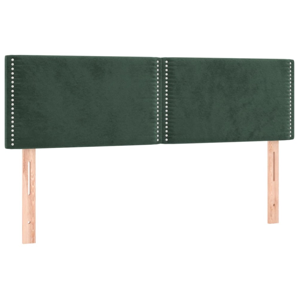 vidaXL Tăblii de pat, 2 buc., verde închis, 72x5x78/88 cm, catifea