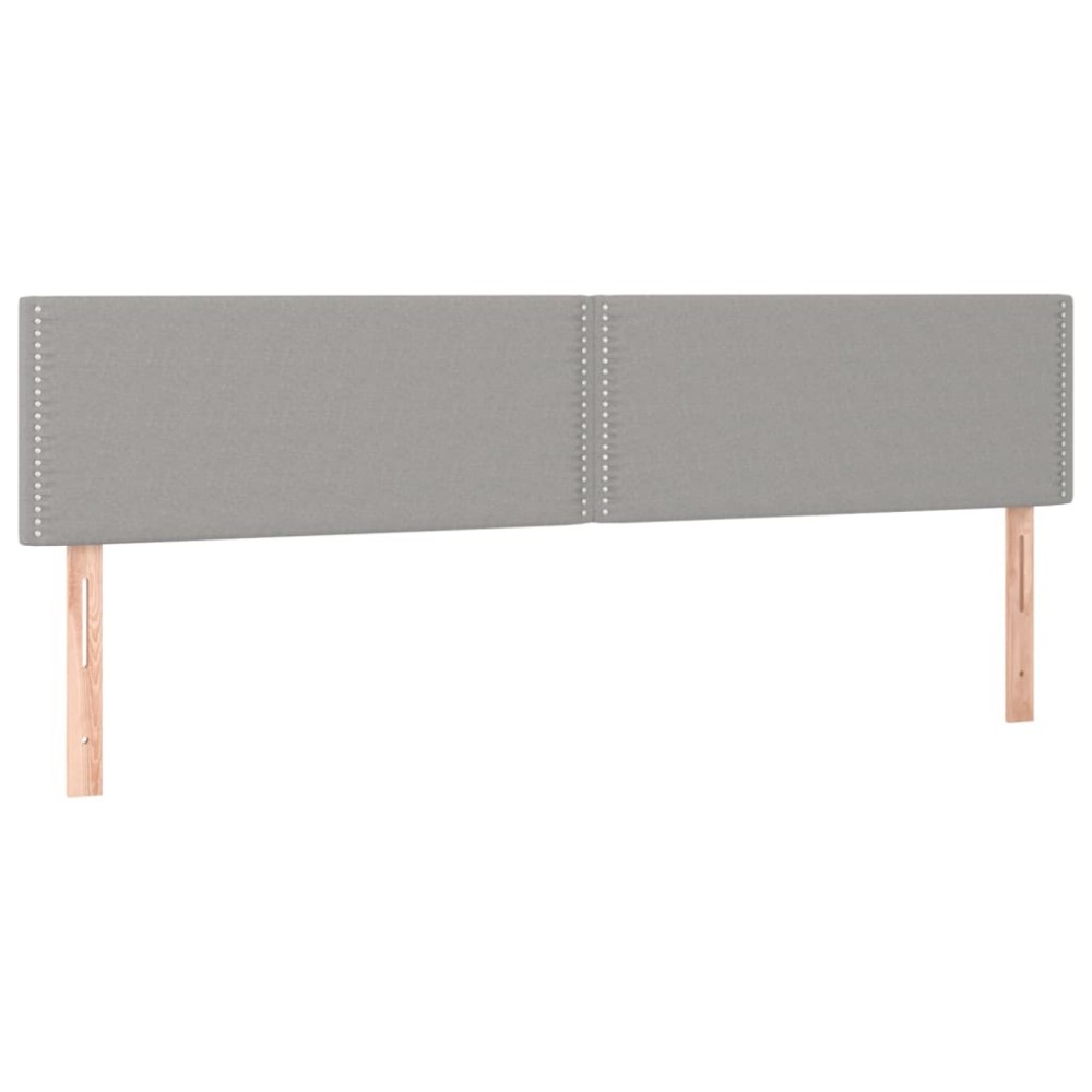 vidaXL Tăblii de pat, 2 buc, gri deschis, 80x5x78/88 cm, textil