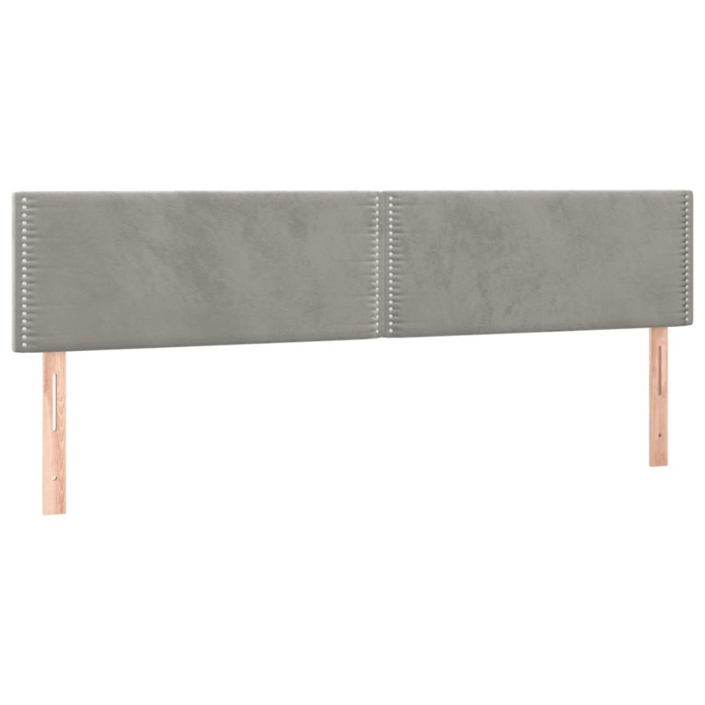 vidaXL Tăblii de pat, 2 buc, gri deschis, 80x5x78/88 cm, catifea