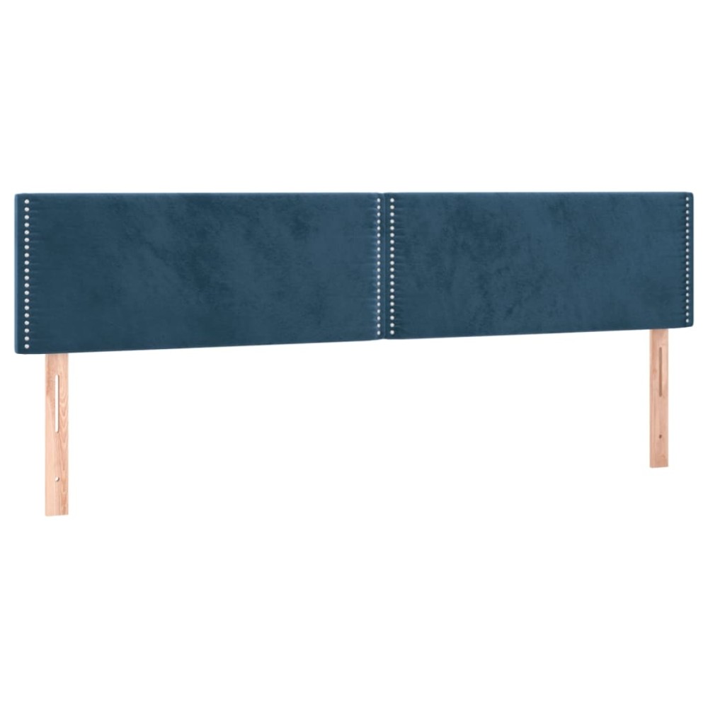 vidaXL Tăblii de pat, 2 buc, albastru închis, 80x5x78/88 cm, catifea