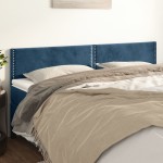 vidaXL Tăblii de pat, 2 buc, albastru închis, 80x5x78/88 cm, catifea