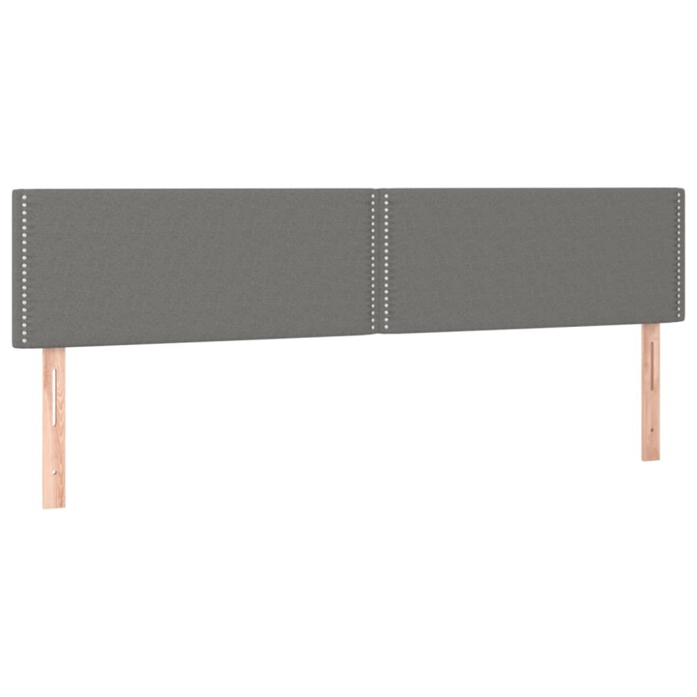 vidaXL Tăblii de pat, 2 buc, gri închis, 90x5x78/88 cm, textil