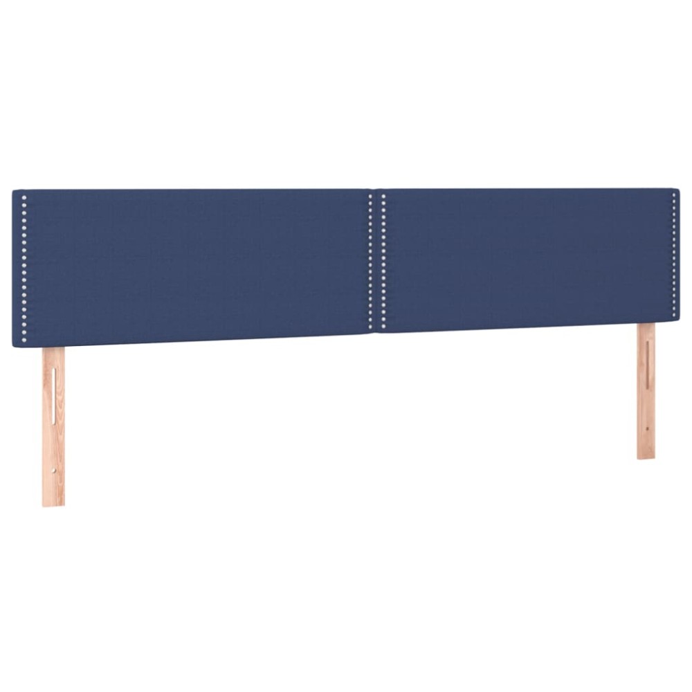 vidaXL Tăblii de pat, 2 buc, albastru, 90x5x78/88 cm, textil