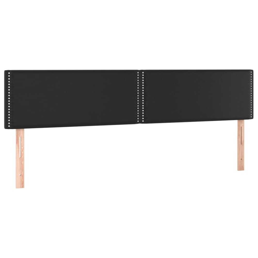 vidaXL Tăblii de pat, 2 buc, negru, 90x5x78/88 cm, piele ecologică