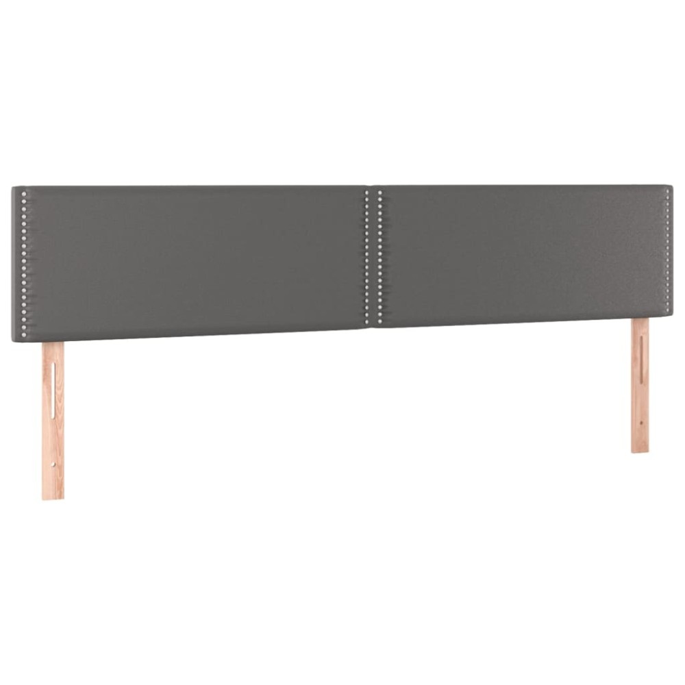 vidaXL Tăblii de pat, 2 buc, gri, 90x5x78/88 cm, piele ecologică
