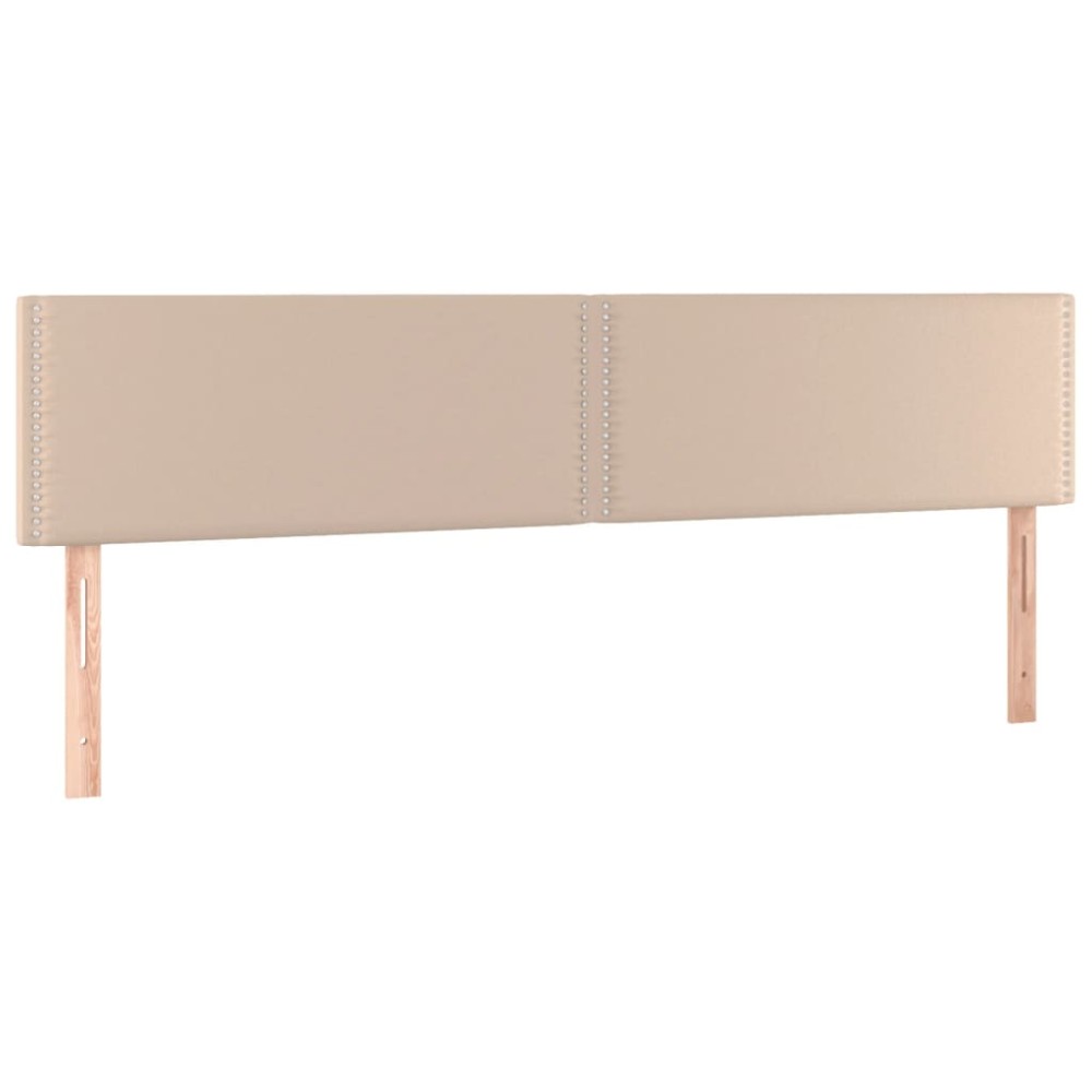 vidaXL Tăblii de pat 2 buc, cappuccino 90x5x78/88 cm piele ecologică