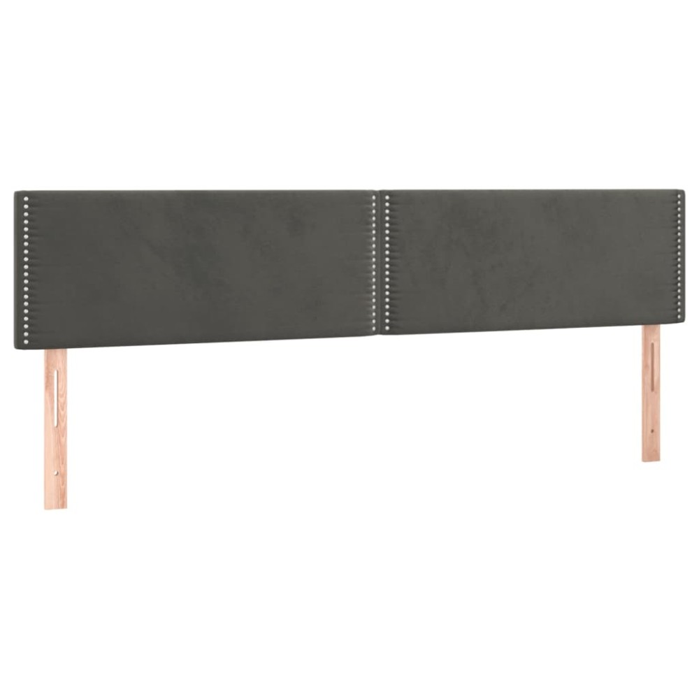 vidaXL Tăblii de pat, 2 buc, gri închis, 90x5x78/88 cm, catifea
