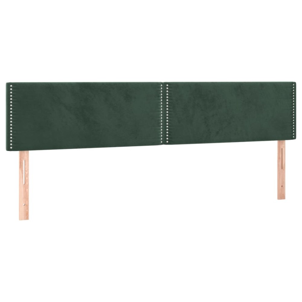 vidaXL Tăblii de pat, 2 buc, verde închis, 90x5x78/88 cm, catifea