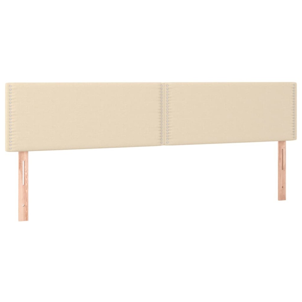 vidaXL Tăblii de pat, 2 buc, crem, 100x5x78/88 cm, textil