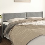 vidaXL Tăblii de pat, 2 buc, gri deschis, 100x5x78/88 cm, catifea vidaXL Tăblii de pat, 2 buc, gri deschis, 100x5x78/88 cm, catifea