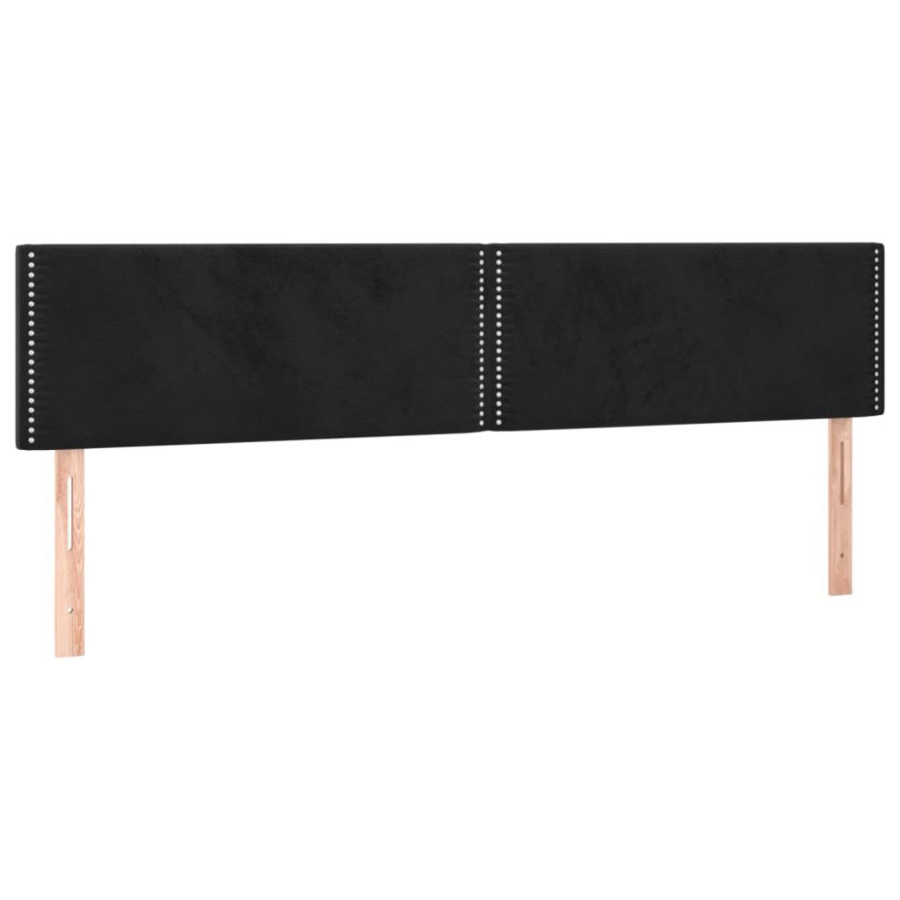 vidaXL Tăblii de pat, 2 buc, negru, 100x5x78/88 cm, catifea