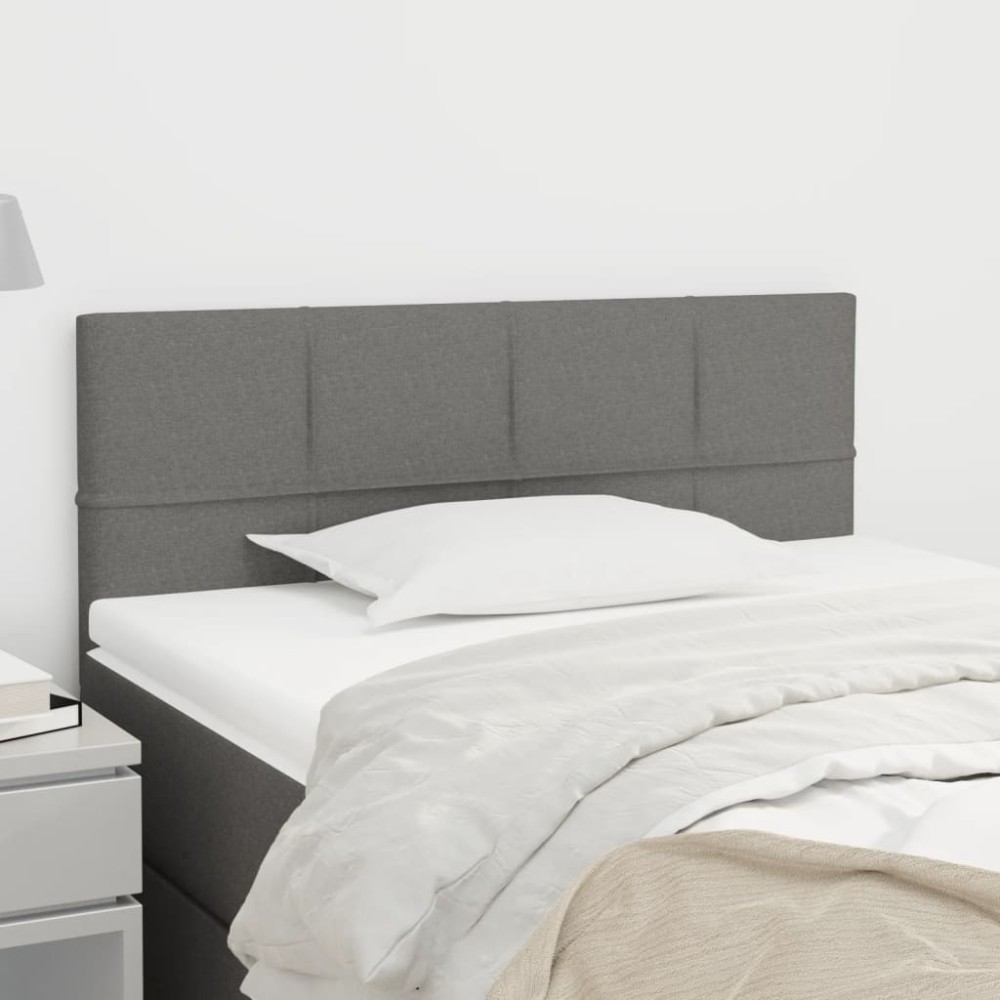 vidaXL Tăblie de pat, gri închis, 90x5x78/88 cm, textil