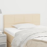 vidaXL Tăblie de pat, crem, 90x5x78/88 cm, textil