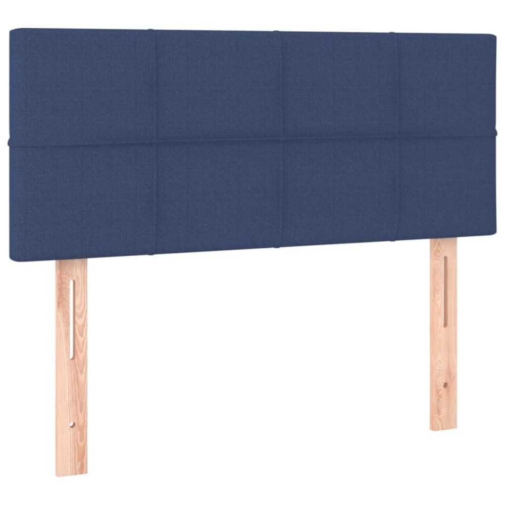 vidaXL Tăblie de pat, albastru, 90x5x78/88 cm, textil