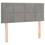 vidaXL Tăblie de pat, gri deschis, 100x5x78/88 cm, catifea